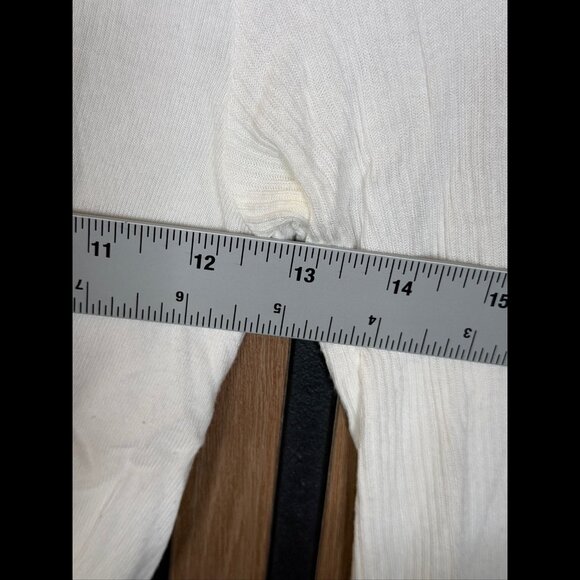 ALO Top XS Womens White Cover Long Sleeve Cropped Twist Front Ribbed - Picture 3 of 6